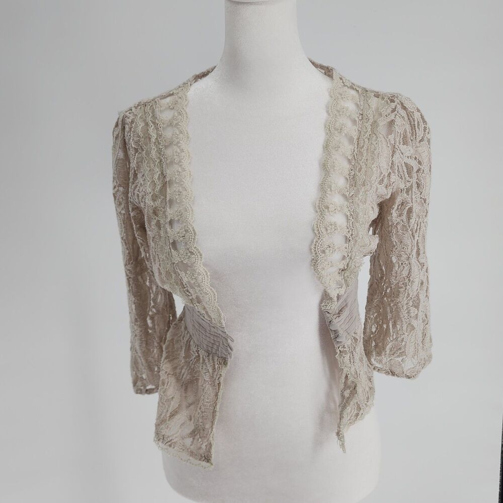 DownEast short sleeve lace sweater (S)